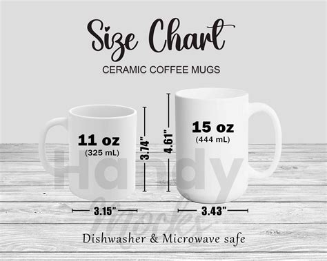 Coffee Mug Size Chart