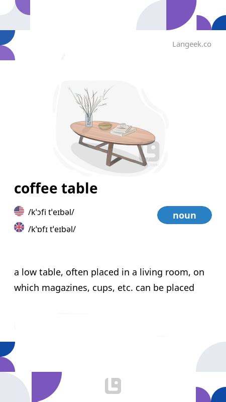 Coffee Table Dictionary Definition