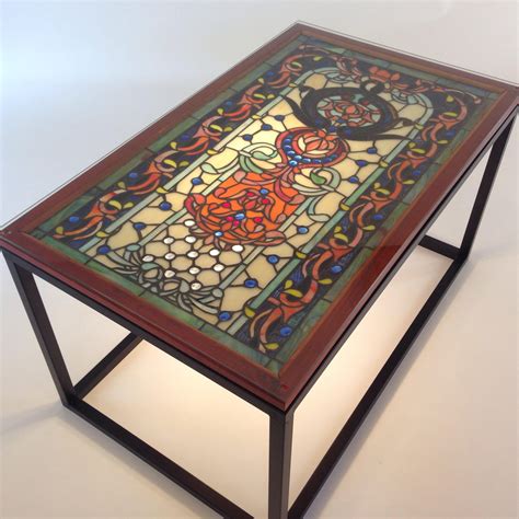 Coffee Table Glass Stained