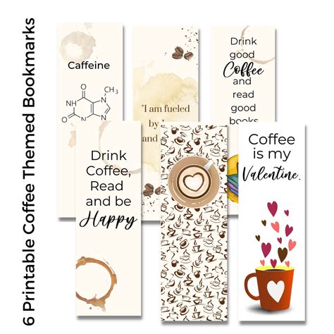 Coffee Themed Bookmarks