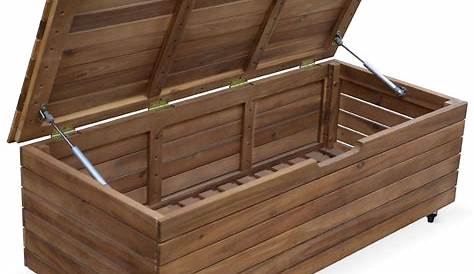 Coffre de jardin en bois 125x60cm rangement coussins avec