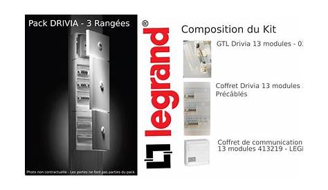 Coffret Legrand 3 Rangees XL 160 COMPLET COFFRET METAL RANGEES LEGRAND 02000
