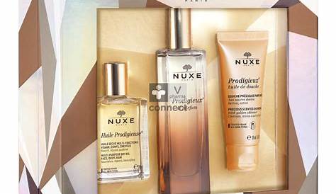 coffret cadeau parfum femme marque Nuxe. flacon parfum et
