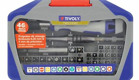 Coffret Tivoly 46 Pieces TIVOLY Embouts Torsion Hexa 6.35 Et 4mm Mini