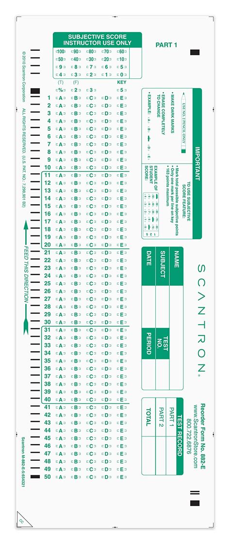 Cogat Scantron Sheet Printable