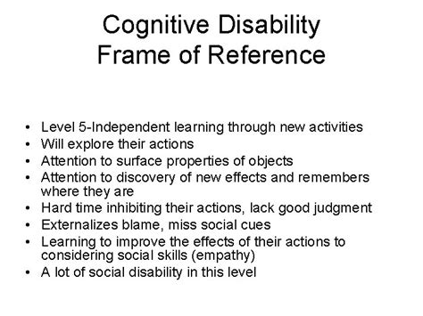 cognitive disability frame of reference ot
