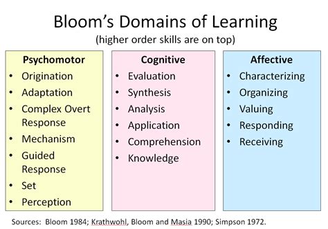cognitive domain examples in lesson plan