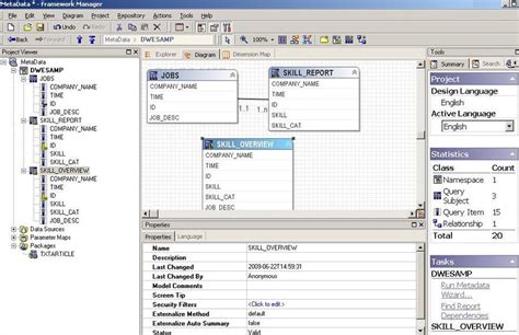 Cognos Framework Manager Data Source Catalog