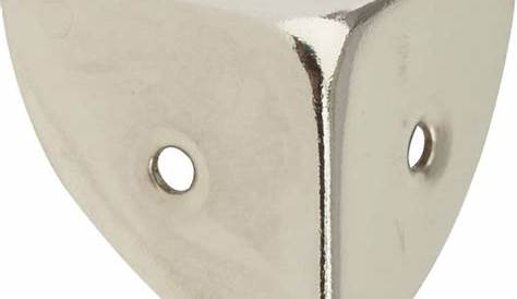 Coin de valise à visser acier nickelé HETTICH, L.45 mm