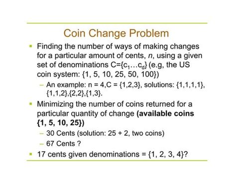 Coin Change Problem Dp Solution