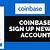 coinbase new account setup