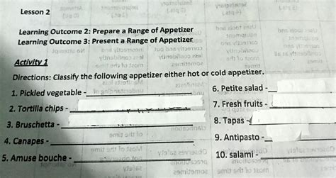 Cold Appetizer Brainly