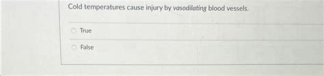 Cold Has A Vasodilating Effect