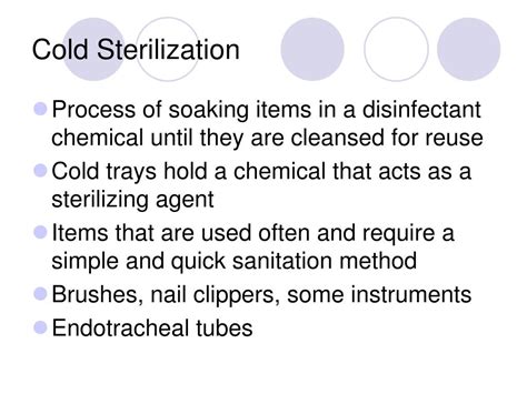 Cold Sterilization Examples