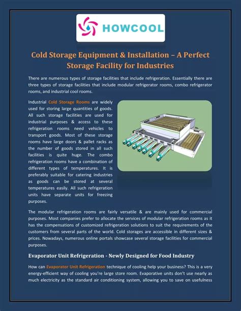 Cold Storage Equipment Pdf