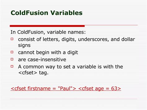 PPT An Introduction to Allaire's ColdFusion PowerPoint Presentation