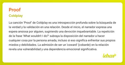 Coldplay Proof Meaning