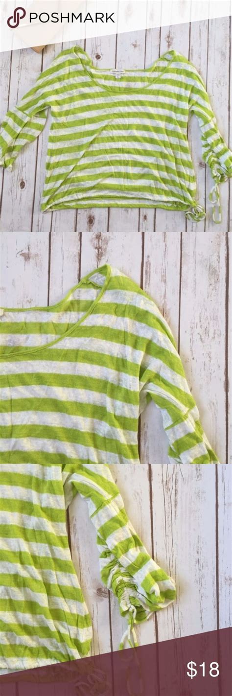 coldwater creek striped ruched shirt top