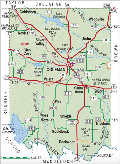 Coleman Texas Map