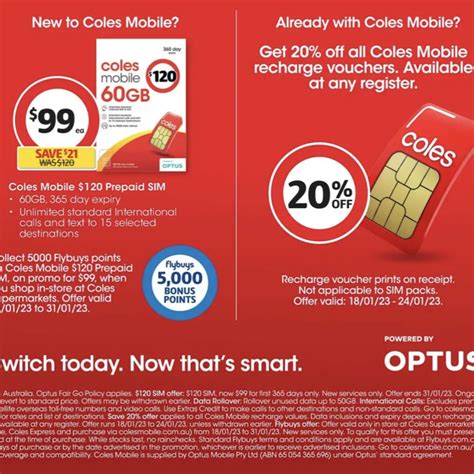 coles 365 day prepaid mobile plans