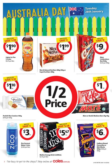 coles australia day merchandise price