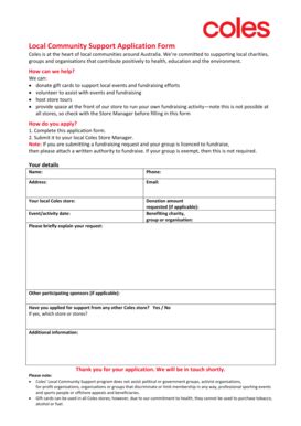 coles local community support application