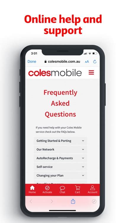 coles mobile online chat