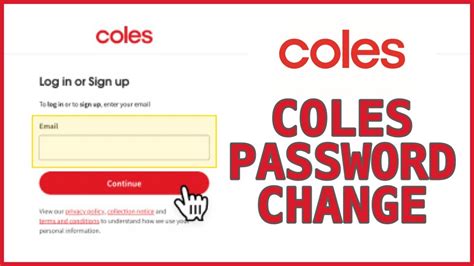 coles online change password