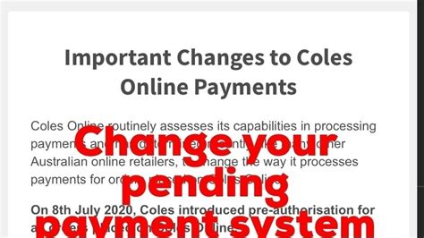 coles online payment not working