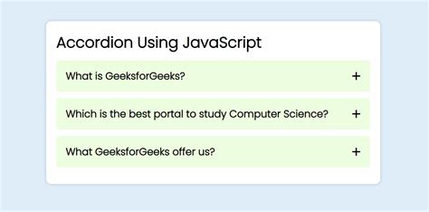Collapse Accordion Using Javascript