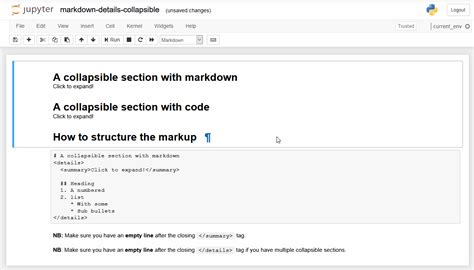 Collapsible Github Markdown