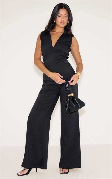 Collared Black Jumpsuit
