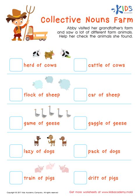 collective nouns worksheet for kids