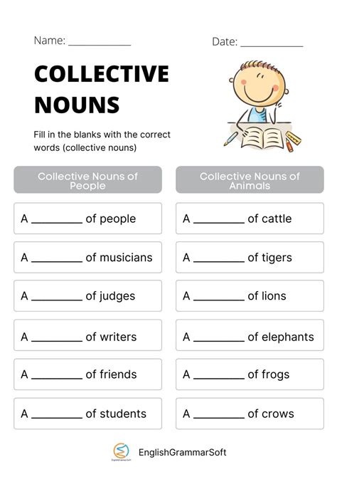 collective nouns worksheet grade 3