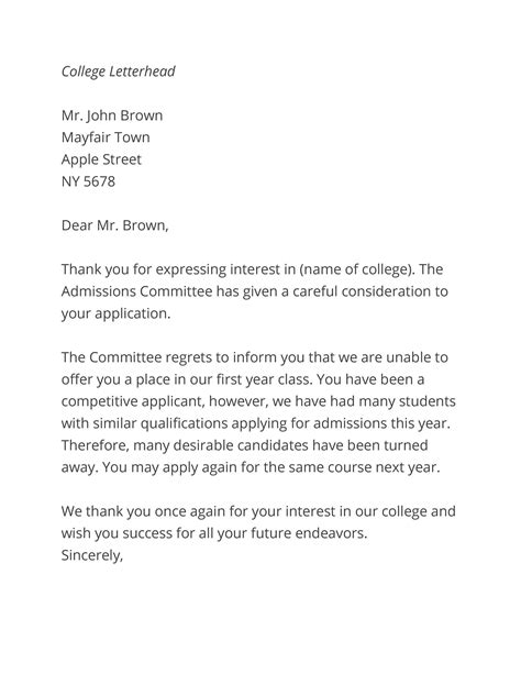 34 College Rejection Letter Samples (& Examples) ᐅ TemplateLab