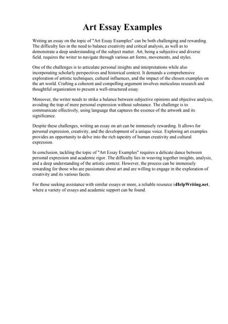 College Art Essay Examples