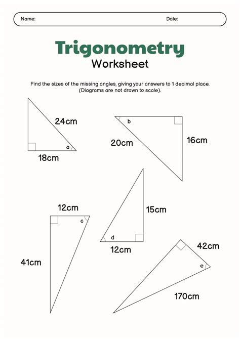 College Math Placement Test Printable Trigonometry