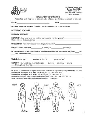 college park family care forms