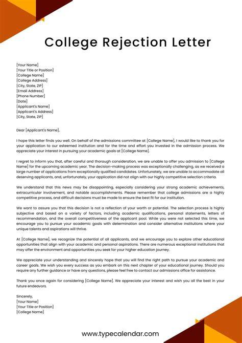 34 College Rejection Letter Samples (& Examples) ᐅ TemplateLab