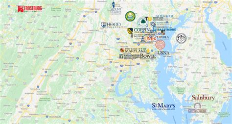 colleges in maryland map
