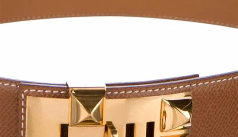 HERMES Collier de Chien Belt in Tin Color Epsom Leather