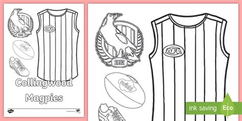 collingwood magpies colouring pages