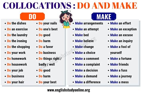 collocations do and make examples
