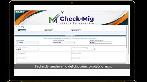 colombia check mig form free