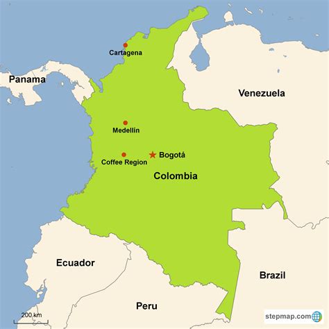 colombia map south america