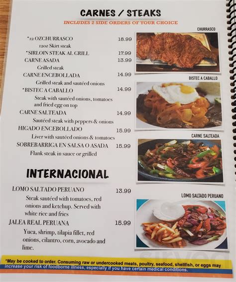 colombian restaurant near me menu