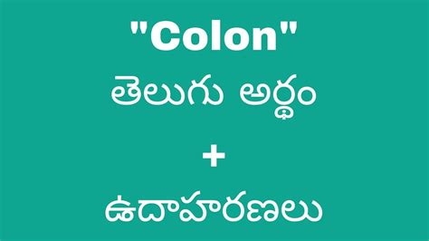 colon meaning in telugu