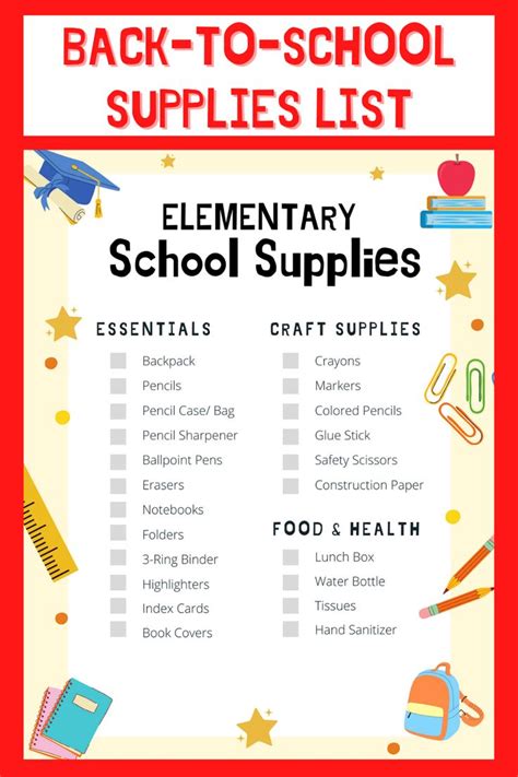 Colonial Beach Elementary School Supply List