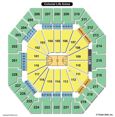 colonial life arena seating map