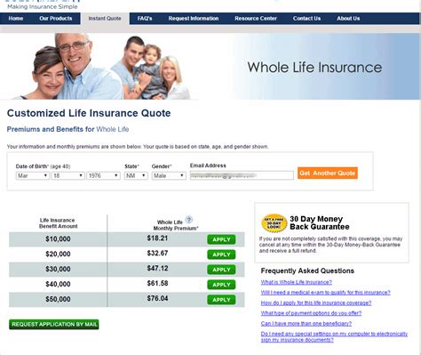 colonial life insurance quote calculator